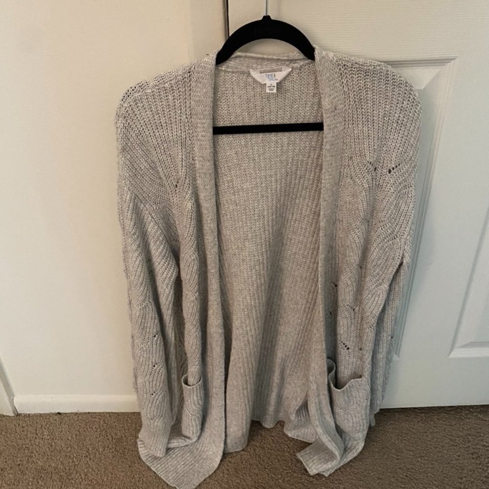 Gray Cardigan Sweater